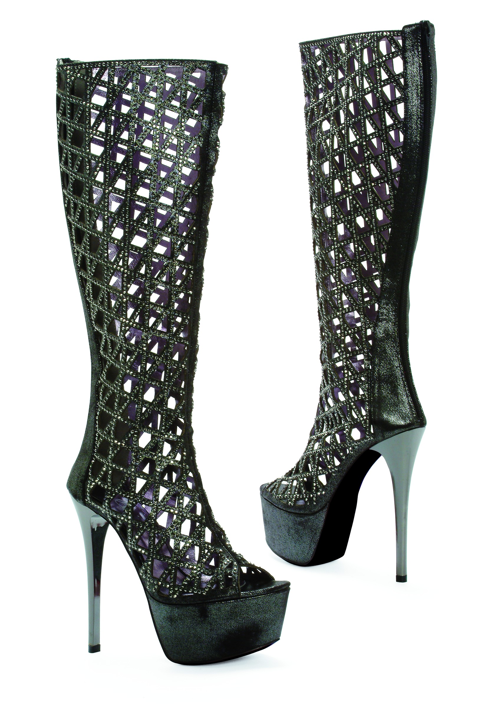 Daniella - 6 Inch Rhinestone Knee Boot